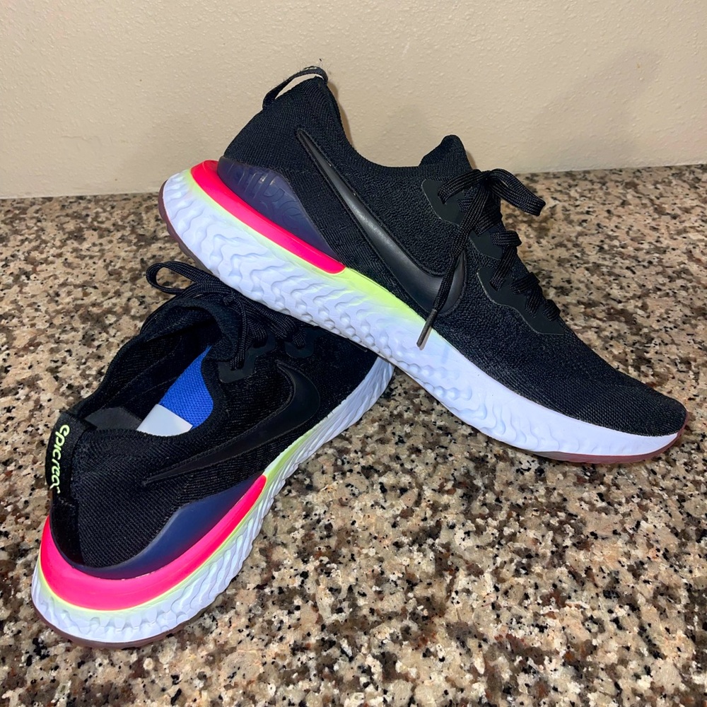 Epic React Flyknit 2 Black/Saphire/Lime Blast